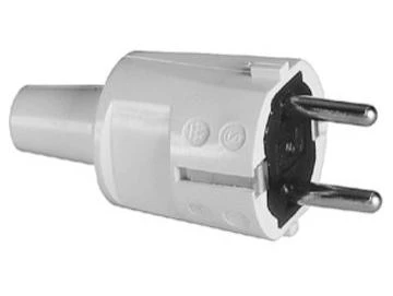 WTS - PVC-Stecker mit Kabel-Knickschutz, Weiss