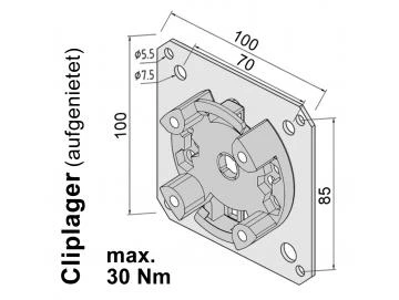 WTS - Universal - Lagerplatte AM2-L130 für AM2 und AE2 Rohrantriebe Max 30Nm