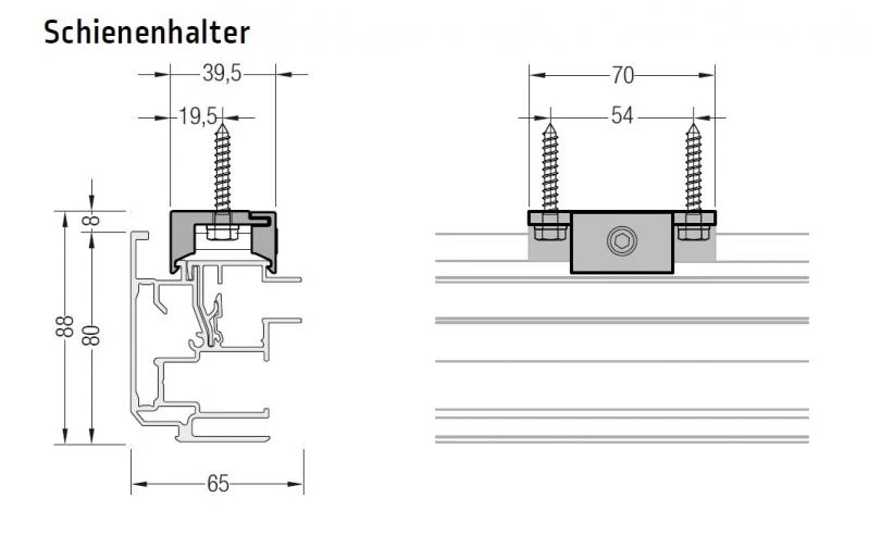 Schienenhalter - für Lewens Portofino Unterglasmarkise