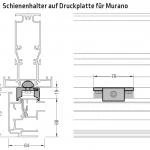 Druckplatte inkl. Schienenhalter für Morano - für Lewens Portofino Unterglasmarkise