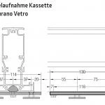 Doppelaufnahme Kassette an Murano Vetra oder Puro - für Lewens Portofino Unterglasmarkise