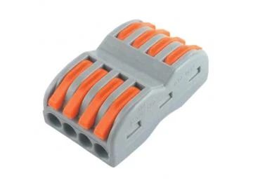 Durchgangsverbinder Serie KLD, 4 Leiter mit 8 Betätigungshebeln/Klemmhebeln