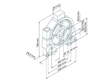 Montageplatte zur seitliche Befestigung für Abrollsicherung TA-0-RD 4-Kant, 16 mm