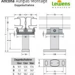 Doppelaufnahme inkl. Schienenhalter - für Lewens Anconan Aufglas und Unterglas markise