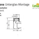 Montagefuß inkl. Schienenhalter - für Lewens Anconan Unterglasmarkise 