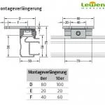 Montageverlängerung inkl. Schienenhalter - für Lewens Anconan Unterglasmarkise 