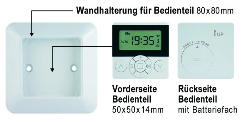 WTS - Funk-Wand Sender mit Zeitschaltuhr Serie DMF-WSZ1  1 Kanal, 433,92 MHz
