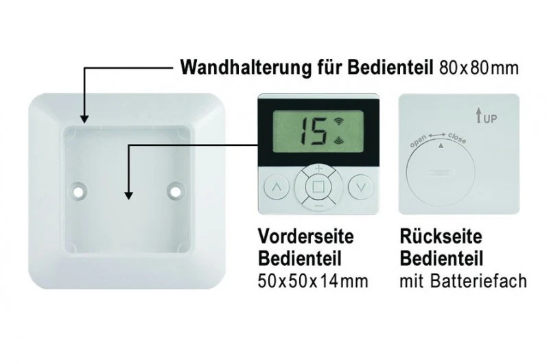 WTS - Funk-Wand Sender Serie DMF-WS15  15 Kanal Funkfrequenz: 433,92 MHz für Funk-Rohrmotoren Serie DMF