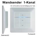 WTS - Funk-Wand Sender Serie DMF-WS1  1 Kanal Funkfrequenz: 433,92 MHz für Funk-Rohrmotoren Serie DMF