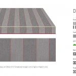 Markisentuch Multi und Blockstreifen ,Granit - Grau UPF 50+, Polyester, Stoff-Nr. 18100