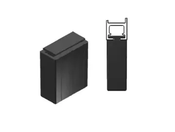 WTS - Auflaufstopper, 25x12x30 mm, mit T-Nut 9,6 mm, inklusive 2 Schrauben passend zu Gummiprofil GP 2 und GP 3