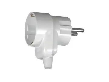 WTS -Kombi-Stecker mit Aufnahme für 1x Schuko-/Eurostecker und 1x Kabeleinführung, Farbe weiss