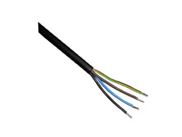 Gummi-Kabel für Feuchträume/Außen, 4 x 0,75 qmm, schwarz, Typ H05RN-F4G0,75, 50 m Rolle